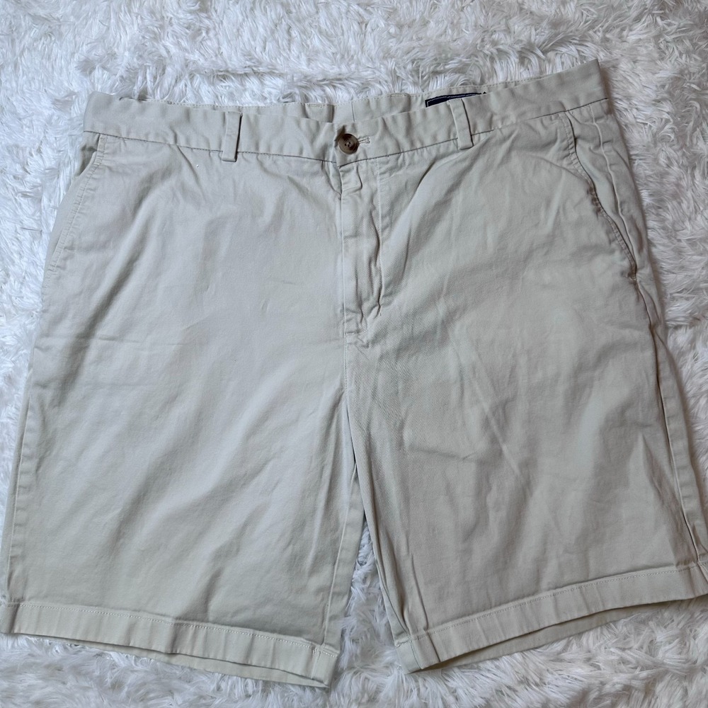 Vineyard Vines Breaker Shorts Mens 40 Beige Khaki Stretch Chino 9in Inseam